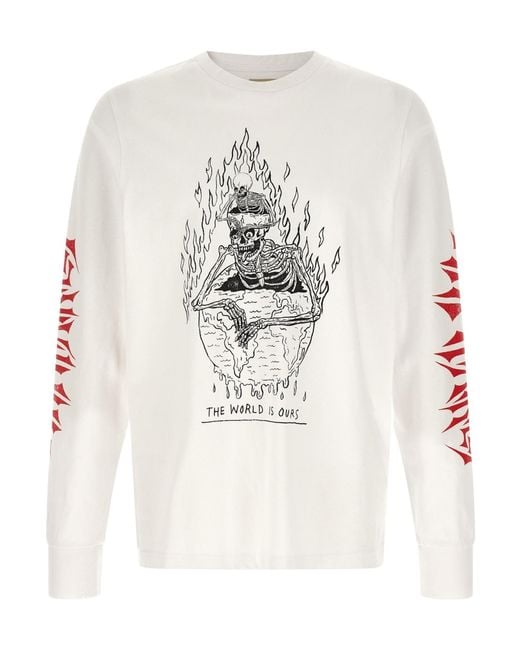 GALLERY DEPT. White Graphic Long Sleeved T-Shirt for men