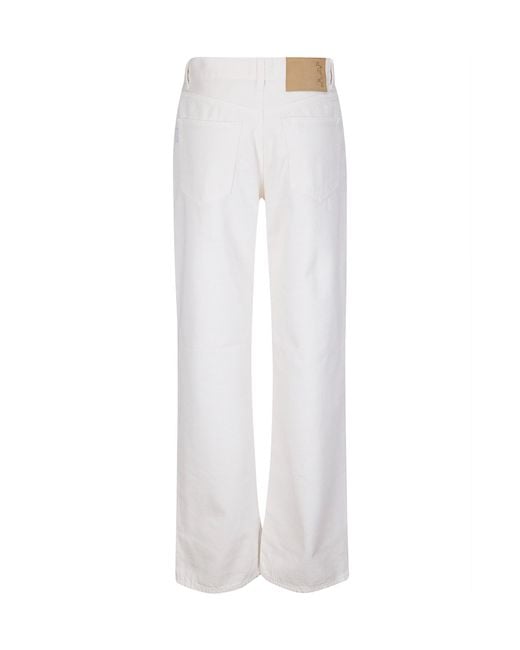 Haikure White Logo Patch Wide-Leg Jeans