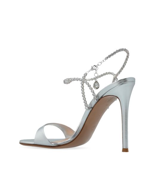 Gianvito Rossi White 90Mm Crystal-Embellished Stiletto Pumps