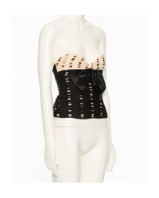 Valentino White Bow Detailed Strapless Top