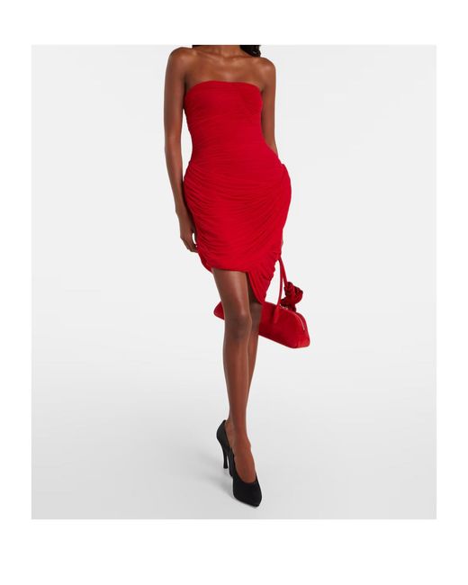 Magda Butrym Red Ruched Minidress