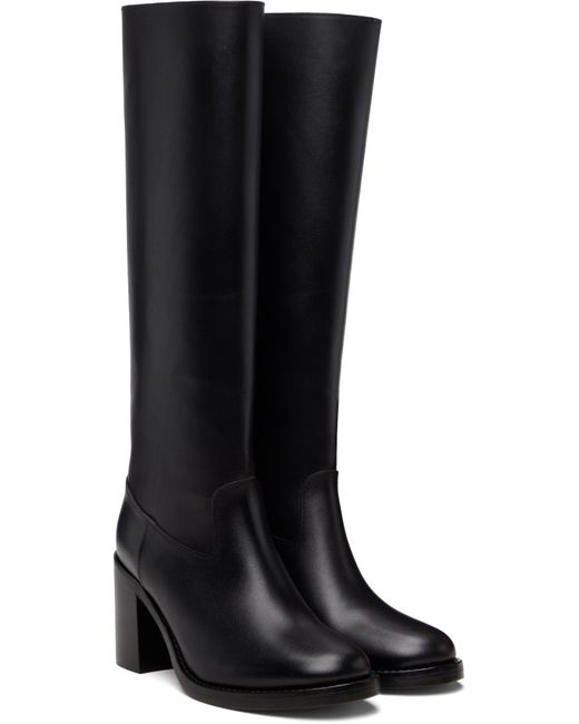 A.P.C. Black Round Toe Heeled Boots
