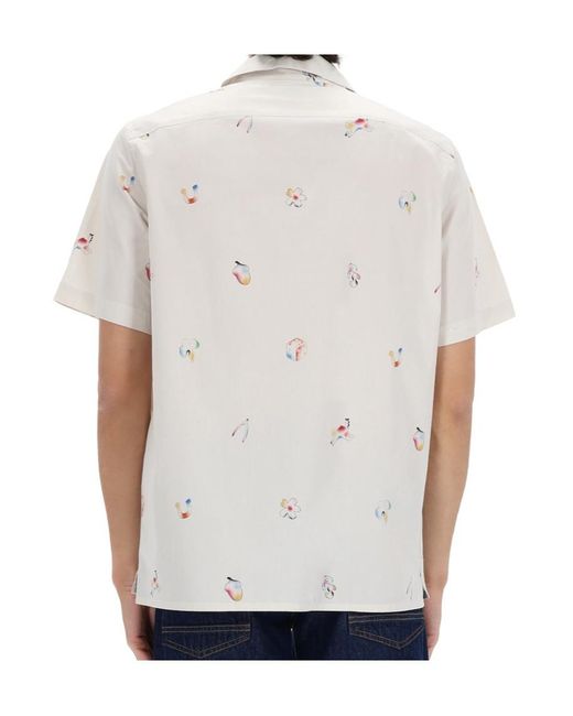 Paul Smith White Ps Paul Smith Abstract Printed Button-Up Shirt for men