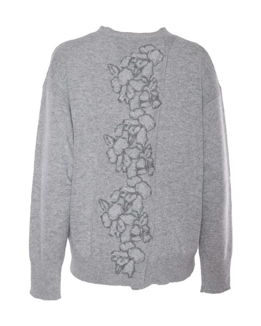Ermanno Scervino Gray Long-Sleeved Sweater