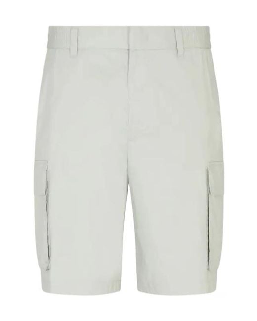 ARMANI EXCHANGE Gray Twill Cargo Shorts for men
