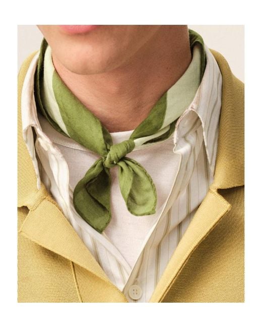 AMI Green Ami De Coeur Printed Scarf for men