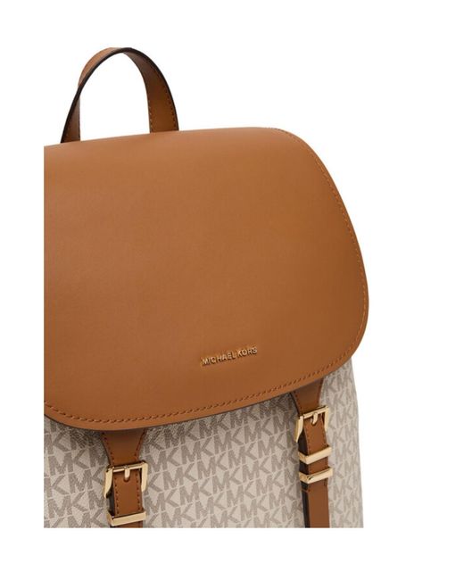 Michael Kors Brown Monogram Flap Backpack