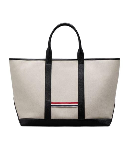 Thom Browne Black Medium Rwb Stripe Top Handle Bag for men