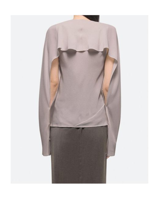 Helmut Lang Purple Scarf V-Neck Blouse