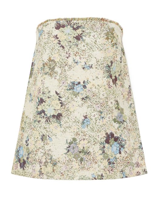 ALÉMAIS Natural Whitney Strapless Floral-Jacquard Bustier Top