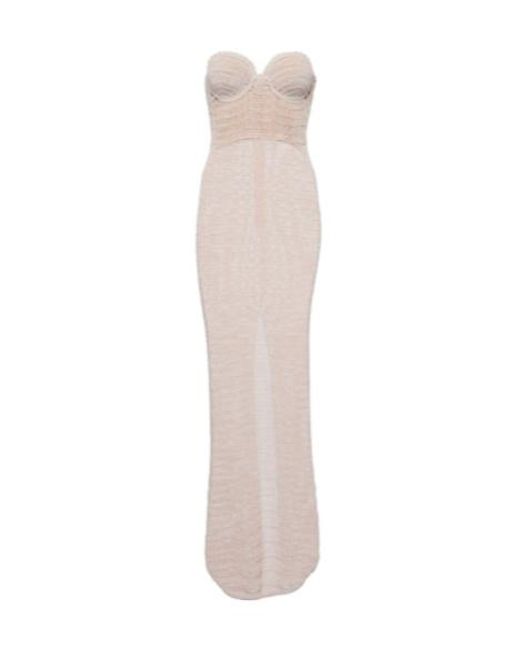 Magda Butrym White Crochet Cotton And Linen Blend Midi Dress