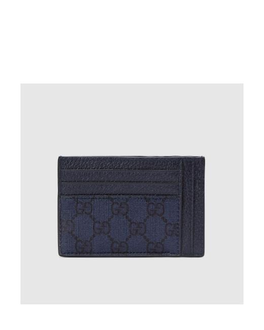 Gucci Blue Gg Logo Plaque Card Holder for men