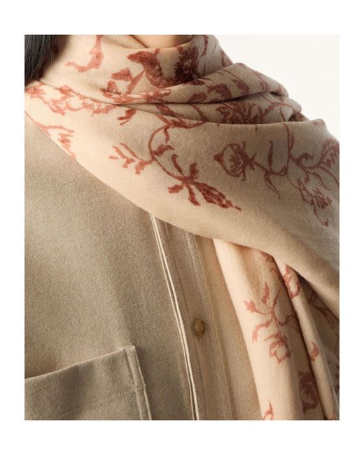 Loro Piana White Albero Della Vita Maxi Stole