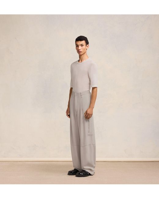AMI Gray Ami Wide-Leg Pants for men