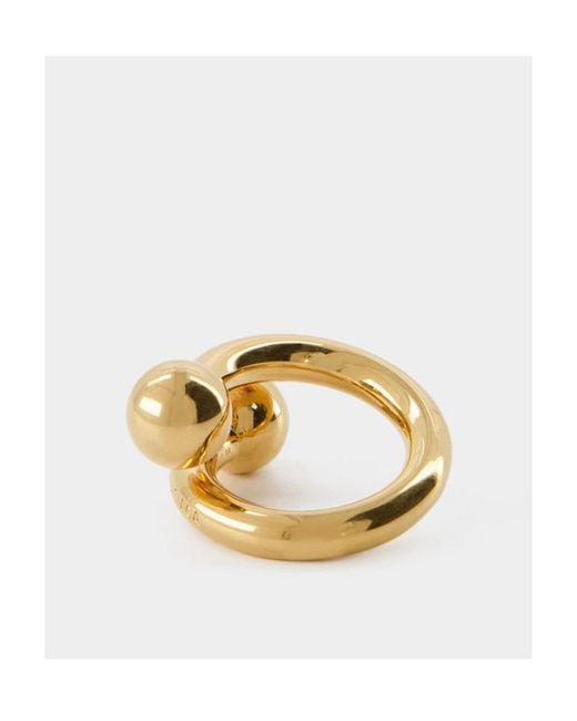 Balenciaga Metallic Logo Ring