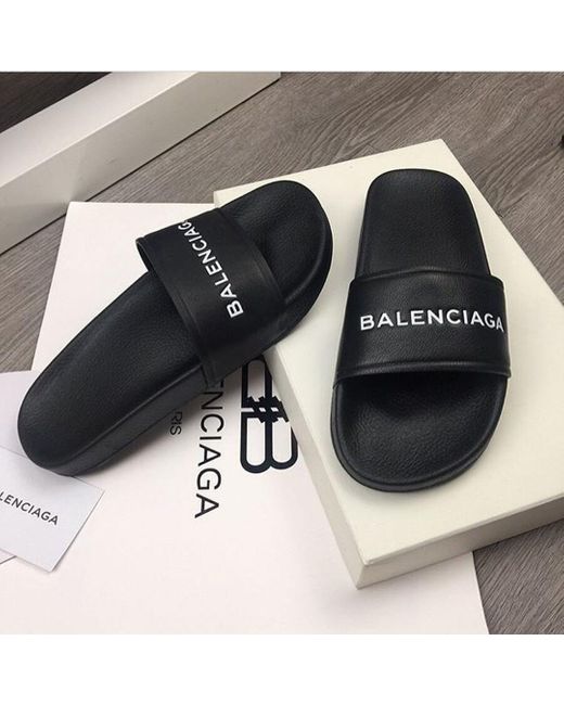 Balenciaga Brown Logo Printed Sandals