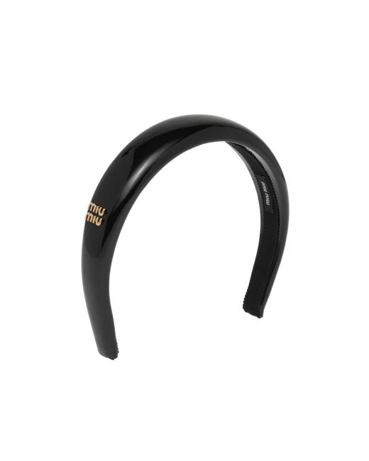 Miu Miu Black Logo Plaque Headband