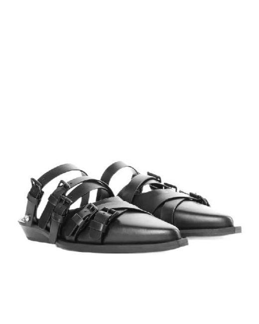 Ann Demeulemeester Black Kalla Buckle-Strap Sandals