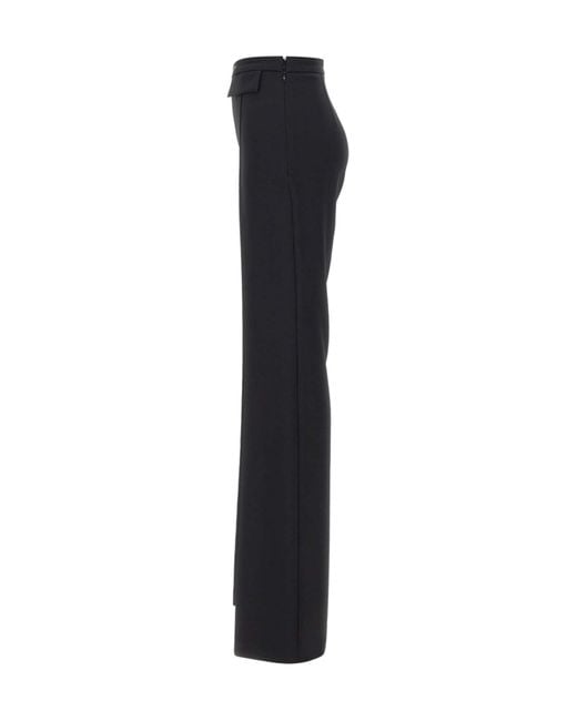 Elisabetta Franchi Black High-Waist Wide-Leg Pants