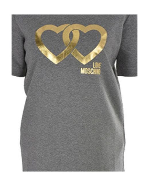 Moschino Gray A Printed Dress
