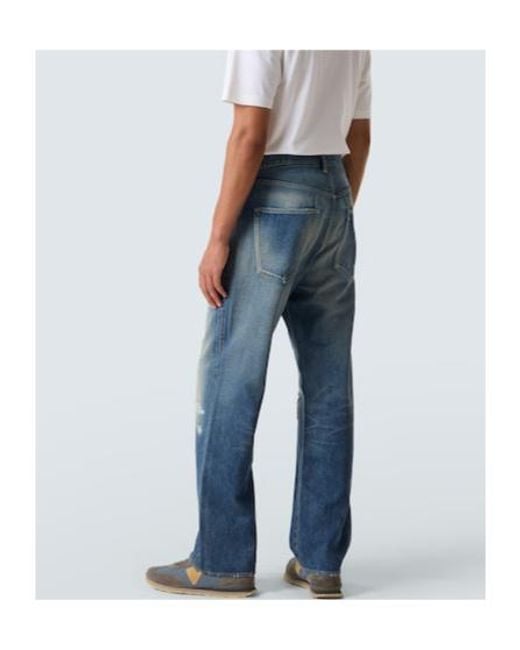 Visvim Blue Social Sculpture 01 Distressed Straight Jeans for men