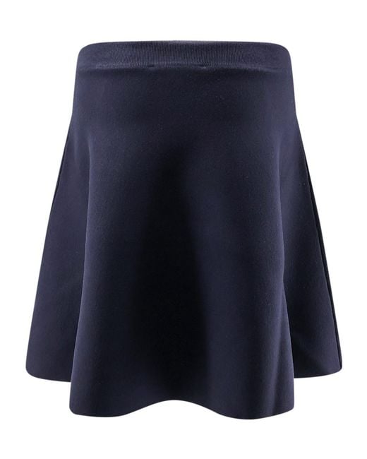 Max Mara Blue Ubalda Flared Knitted Skirt