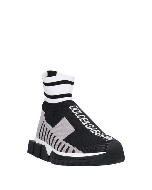 Dolce & Gabbana Black Colorful Knitted Casual Shoes