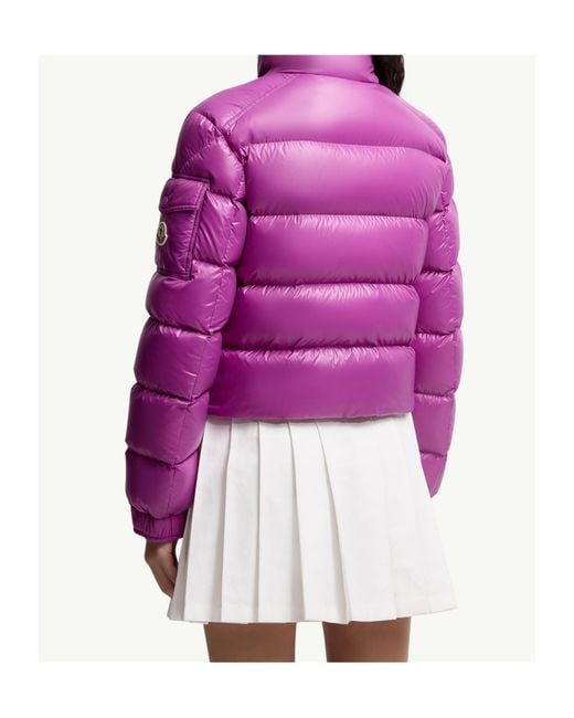Moncler Purple Petra High Neck Quilted Jacket