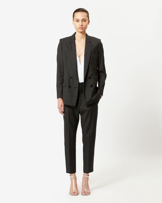 Isabel Marant Black Checked Double Breasted Blazer