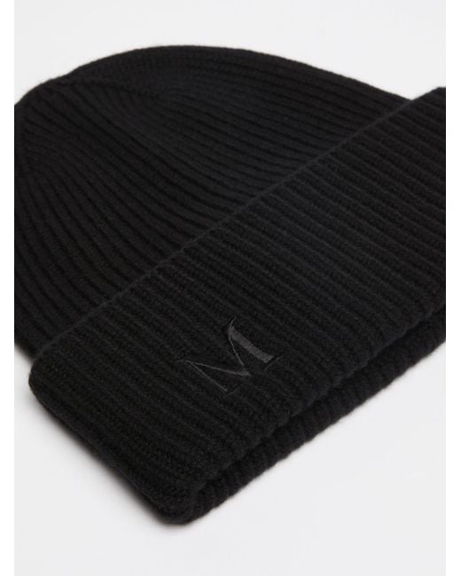 Max Mara Black Mmretina Ribbed Beanie