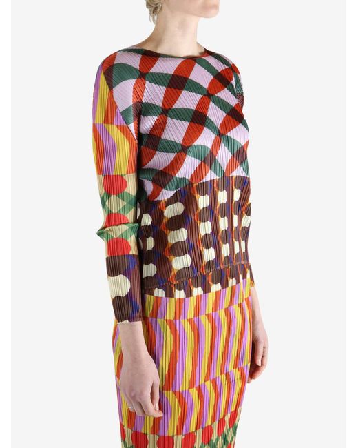Pleats Please Issey Miyake Red Pleats Please Issey Miyake Harmony Shirt