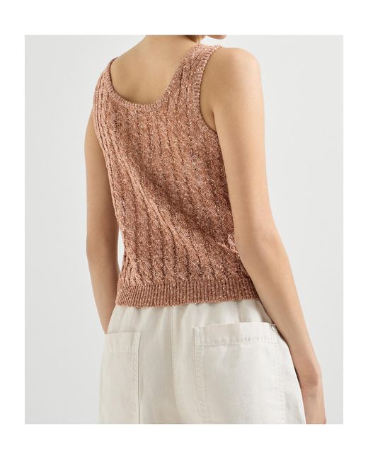 Brunello Cucinelli Brown Sleeveless Top