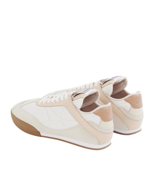 Chloé White Chloé Logo Detailed Lace-Up Sneakers