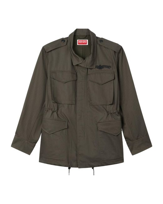 KENZO Gray Paris Emblem' Military Jacket for men