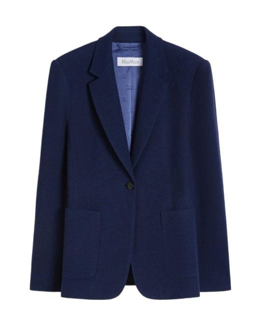 Max Mara Blue Patch-Pocket Blazer