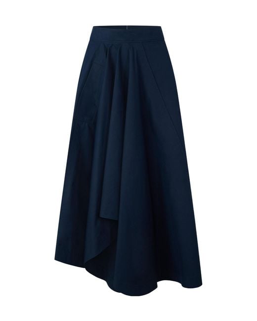 Givenchy Blue Solid Color Midi Skirt