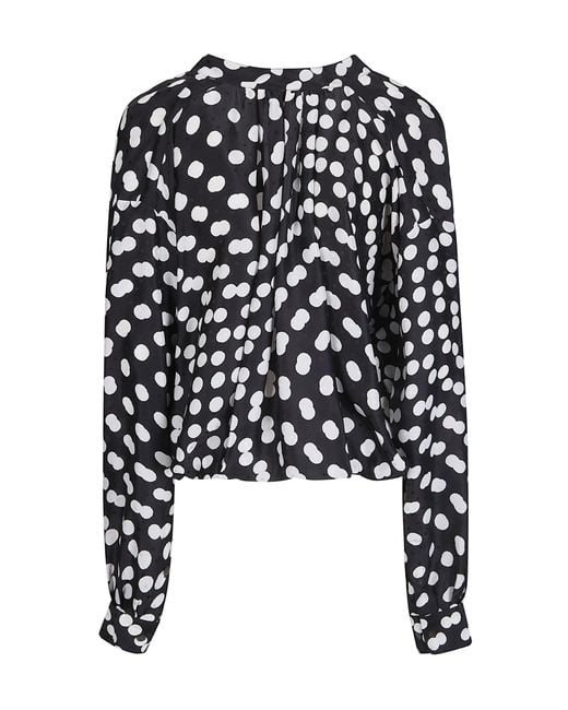 Dries Van Noten Black Polka Dot Printed Blouse