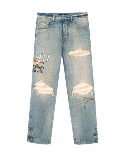 Amiri Blue Distressed Jeans for men
