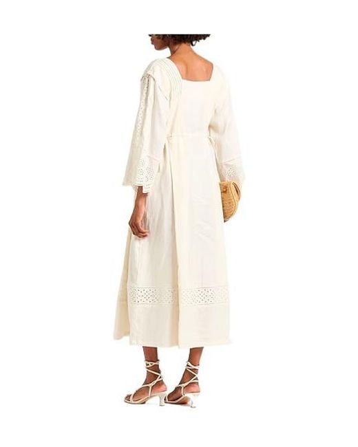 Weekend by Maxmara White Solid Colour Long-Sleeve Dress