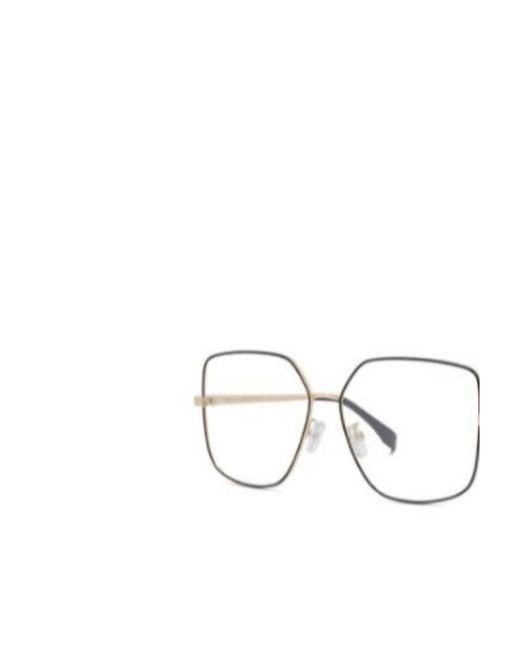 Fendi White Logo Detail Flat Lens for men