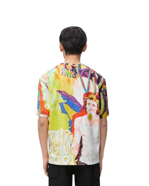 Loewe Multicolor Printed Cotton Oversize T-Shirt for men