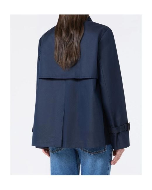 Weekend by Maxmara Blue Biglia Gabardine Trench Coat