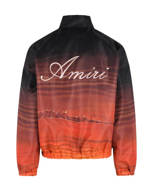 Amiri Red Palms Print Bomber Jacket for men