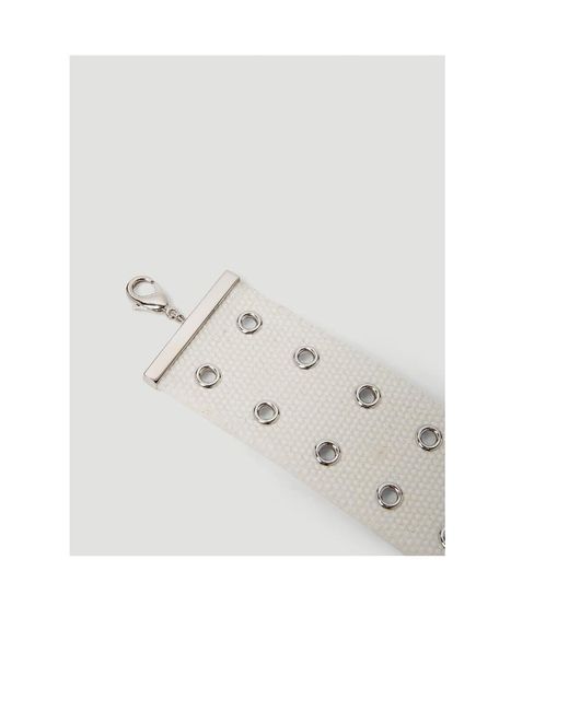 MM6 by Maison Margiela White Logo Pendant Choker Necklace