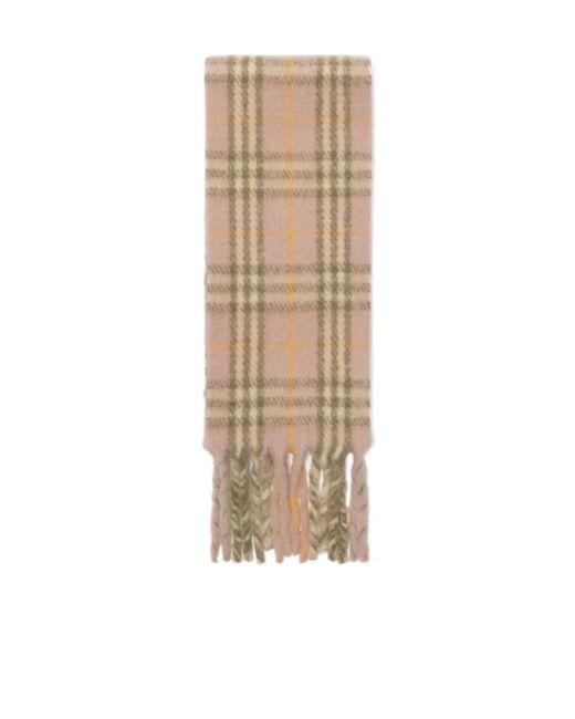 Burberry Natural Checked Fringed Scarf for men