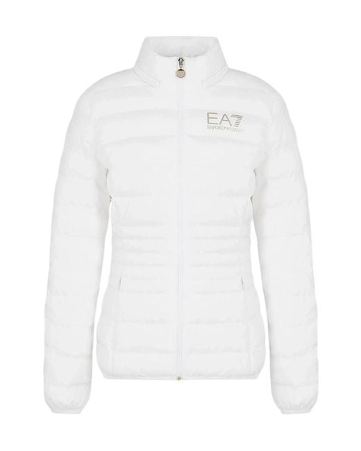 EA7 White Logo Down Jacket
