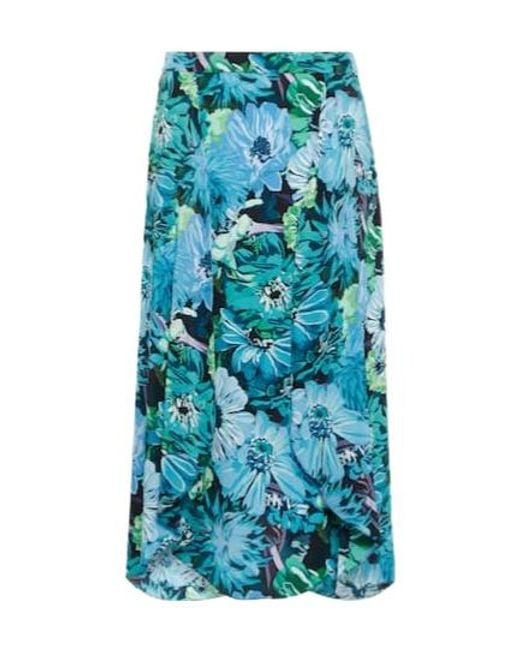 Stella McCartney Blue Floral Midi Skirt
