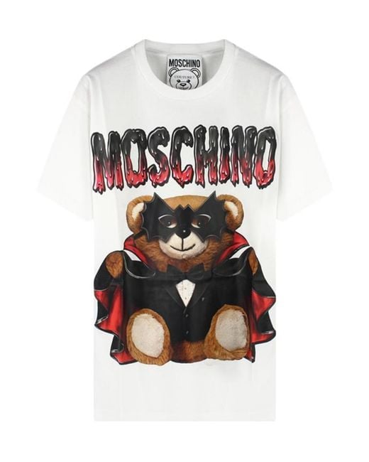 Moschino White Logo Printed Pattern T-Shirt