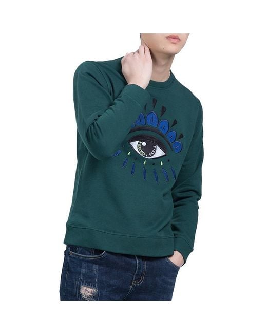 KENZO Green Eye Embroidered Sweater for men