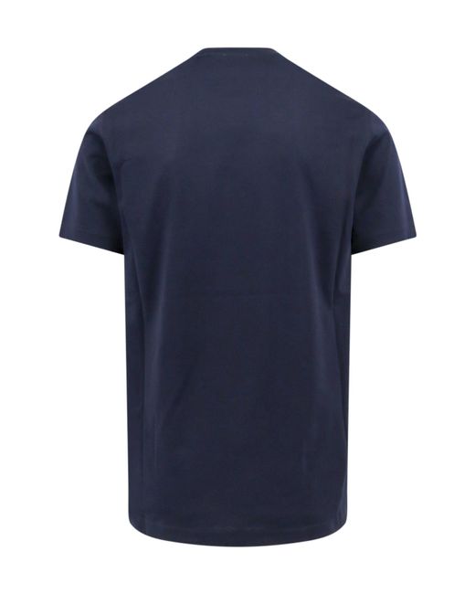 Burberry Blue Logo Embroidered Crewneck T-Shirt for men